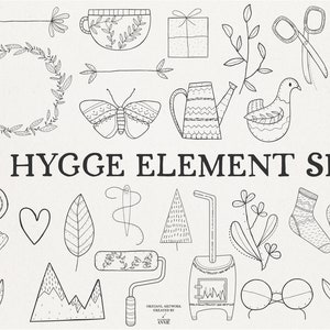 Hygge Element Set - Hygge SVG Bundle - Hygge SVG Elements - Hygge SVG Cut Files - Cozy Living Svg - Cozy Elements Svg - Commercial Use