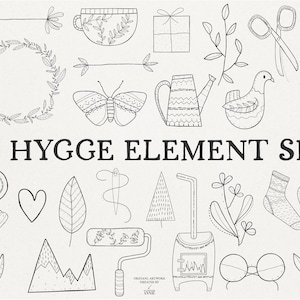 Set di elementi Hygge - Pacchetto SVG Hygge - Elementi SVG Hygge - File di taglio SVG Hygge - Vita accogliente Svg - Elementi accoglienti Svg - Uso commerciale