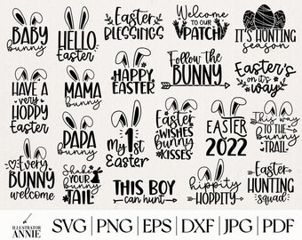 Easter SVG Bundle - Commercial Use - Easter SVG Quotes - Spring SVG Bundle - Easter Bunny Svg - Easter Egg Svg - Bunny Svg - Easter Squad