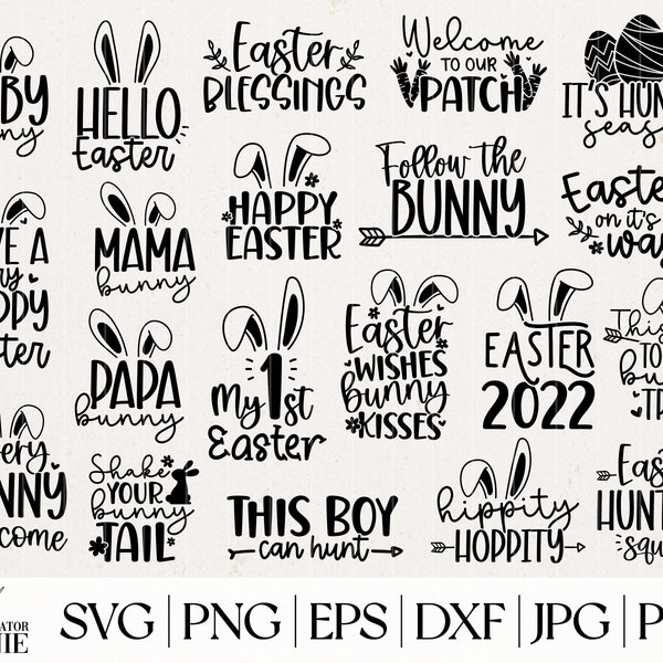Pâques SVG Bundle - Utilisation commerciale - Pâques SVG Citations - Printemps SVG Bundle - Lapin de Pâques SVG - Oeuf de Pâques SVG - Bunny SVG - Easter Squad