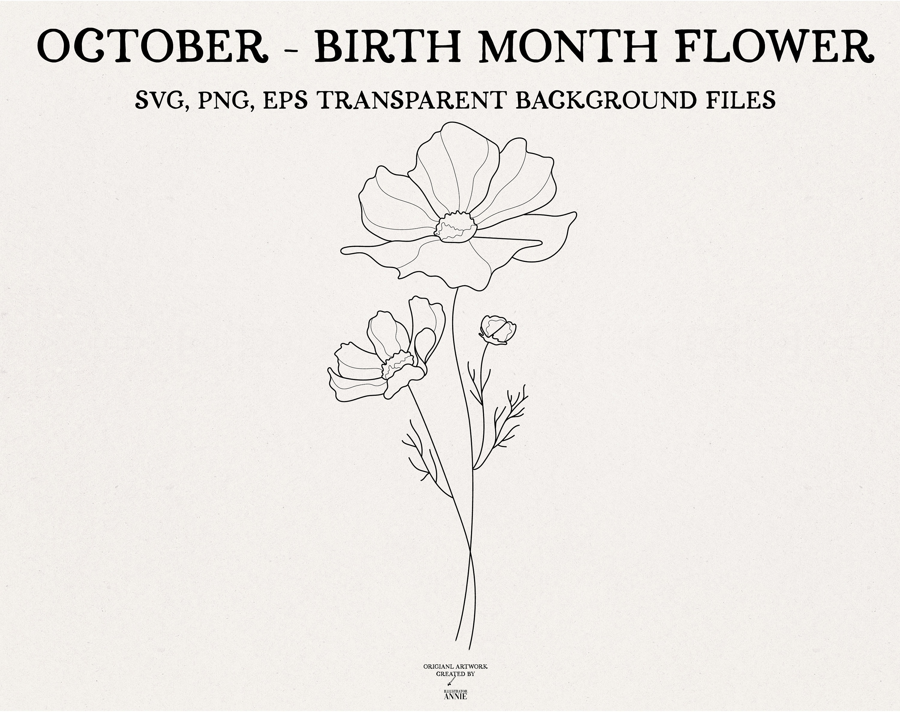 Birth Flowers July to December  Temporary Tattoos  Lara Vinck