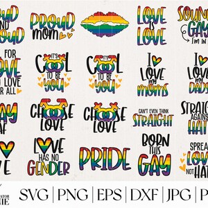 Gay Pride SVG bundle - LGBT SVG Bundle - Utilisation commerciale - Love Is Love svg - Pride svg - Lgbt svg Bundle - Rainbow svg - Gay Flag svg