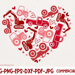 Valentine Monster Truck Herz SVG - Junge Valentinstag SVG - Valentine Truck Herz SVG - VD