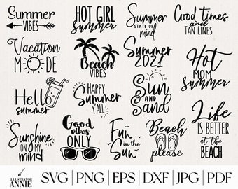 Summer SVG Bundle - Commercial Use - Summer Hand Lettered SVG - Beach SVG - Vacation svg - Summertime svg -Summer svg For Cricut, Silhouette