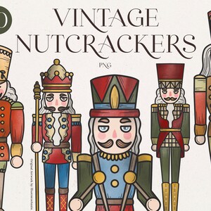 Pacote de clipart de quebra-nozes vintage - Pacote de quebra-nozes PNG - Pacote de Natal PNG - Clip Art de quebra-nozes - Estatuetas de quebra-nozes PNG