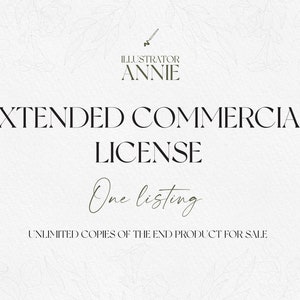 Extended License for One Listing - one single clipart or clipart set by IllustratorAnnie - CM
