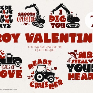 Junge Valentinstag SVG Zitat Bundle - Kinder Valentinstag SVG - Herz Crusher SVG