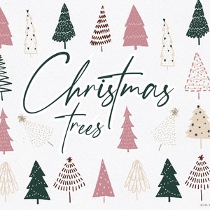 Weihnachtsbaum Clip Art Set - Moderner Weihnachtsbaum Clip Art - Weihnachtsbaum SVG Bundle - Weihnachtsbaum Vektor Set - Kommerzielle Nutzung - CH21
