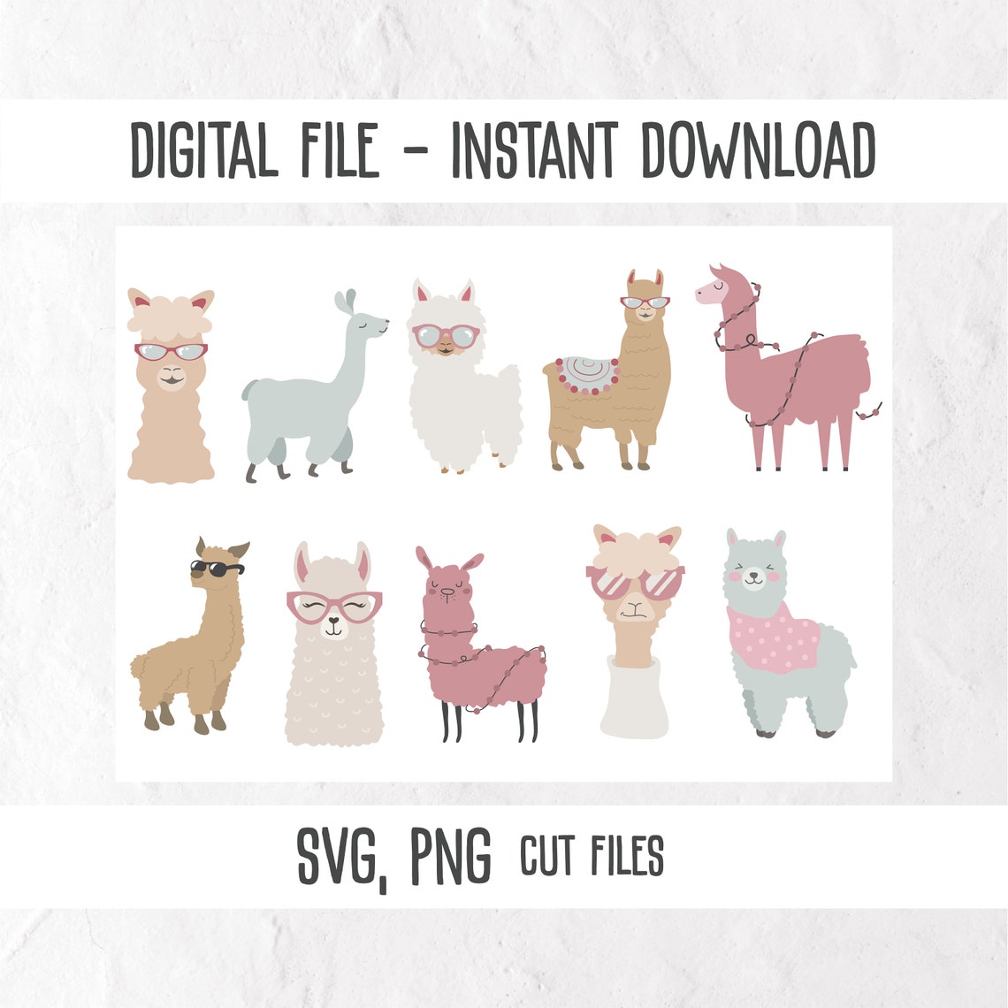 Llama SVG Bundle for Instant Download - Commercial Use - Etsy