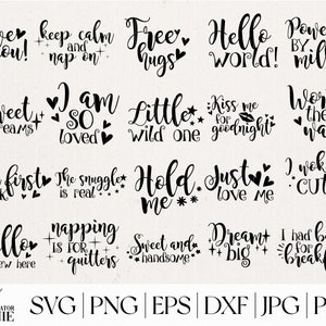 Baby Onesie SVG Bundel - Commercieel Gebruik - Baby Onesie Design - Baby Onesie Quote Bundel - Baby Shower SVG Bundel - Hand geletterden SVG Bundel