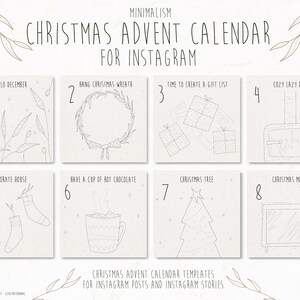 Christmas Advent Calendar For Instagram - Minimalistic Christmas Advent Calendar -Modern Christmas Advent Calendar-Commercial Use - CH21
