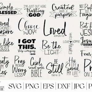 Christian SVG Bundle - Commercial Use - Bible Verse SVG Bundle - Jesus SVG - Faith Svg - Religious Svg Cut Files For Cricut, Silhouette
