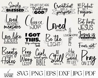 Christliches SVG-Bundle - Kommerzielle Nutzung - Bibel-Vers SVG-Bundle - Jesus SVG - Glaube SVG - Religiöse geschnitten Dateien für Cricut, Silhouette