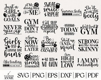 Gym SVG Bundle - Gym Girl SVG Bundle - Workout SVG Bundle - Workout Clipart - Gym Girl Shirt Design - Dumbbell Svg - Abs Loading Svg