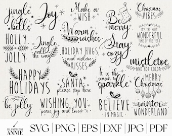 Minimalistic Christmas SVG Quote Bundle - Commercial Use - Christmas SVG Signs - Christmas 2023 Svg - Christmas For Cricut, Silhouette- CH