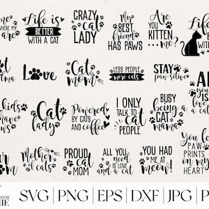 Cat Lover SVG Bundle - Cat Quote SVG Bundle - Cat Mom SVG Bundle - Cat Clip Art - Cat Owner Quote Bundle - Cat Vector Design- Commercial Use