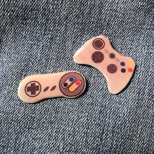 Video Game Controller Pin | Retro Vintage Systems | Novelty Accessory | Spring Summer Sale image 1