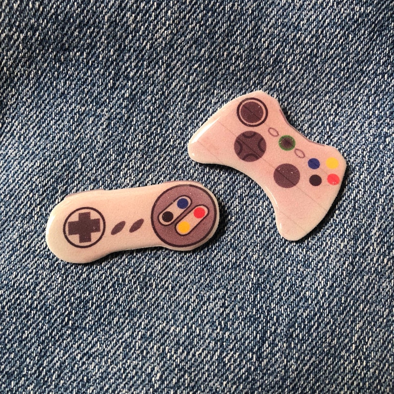 Video Game Controller Pin | Retro Vintage Systems | Novelty Accessory | Spring Summer Sale image 1