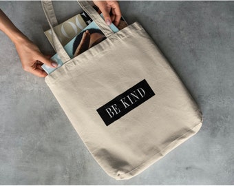 Be Kind Tote | Reusable Cotton Bag | Choose Nice | Eco Friendly No Plastic | Simple Minimal | Gifts for Her Him | Mother's Day