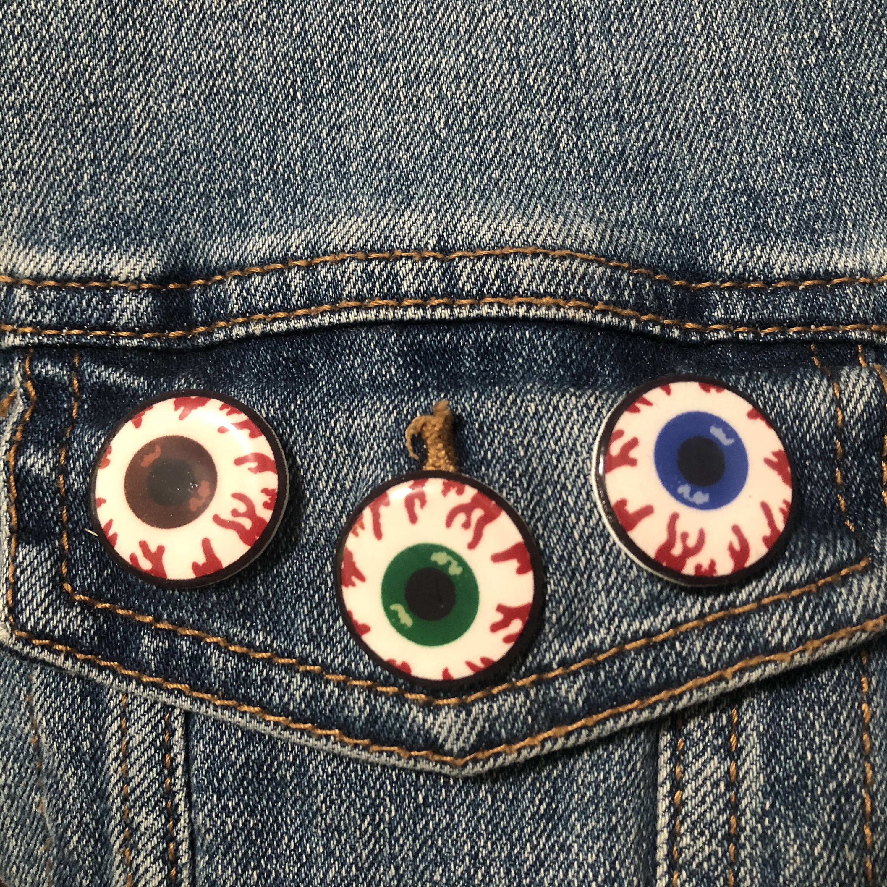Eyeball Pin | Eyes | Novelty Accessory Jewelry | Biology Anatomy Science | Blue Brown Green | Gifts for Her Him | Spring Summer