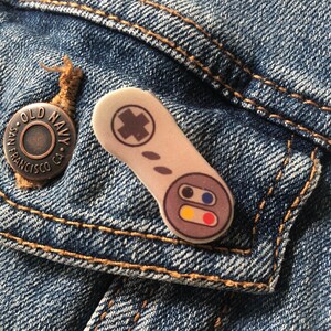 Video Game Controller Pin | Retro Vintage Systems | Novelty Accessory | Spring Summer Sale image 2