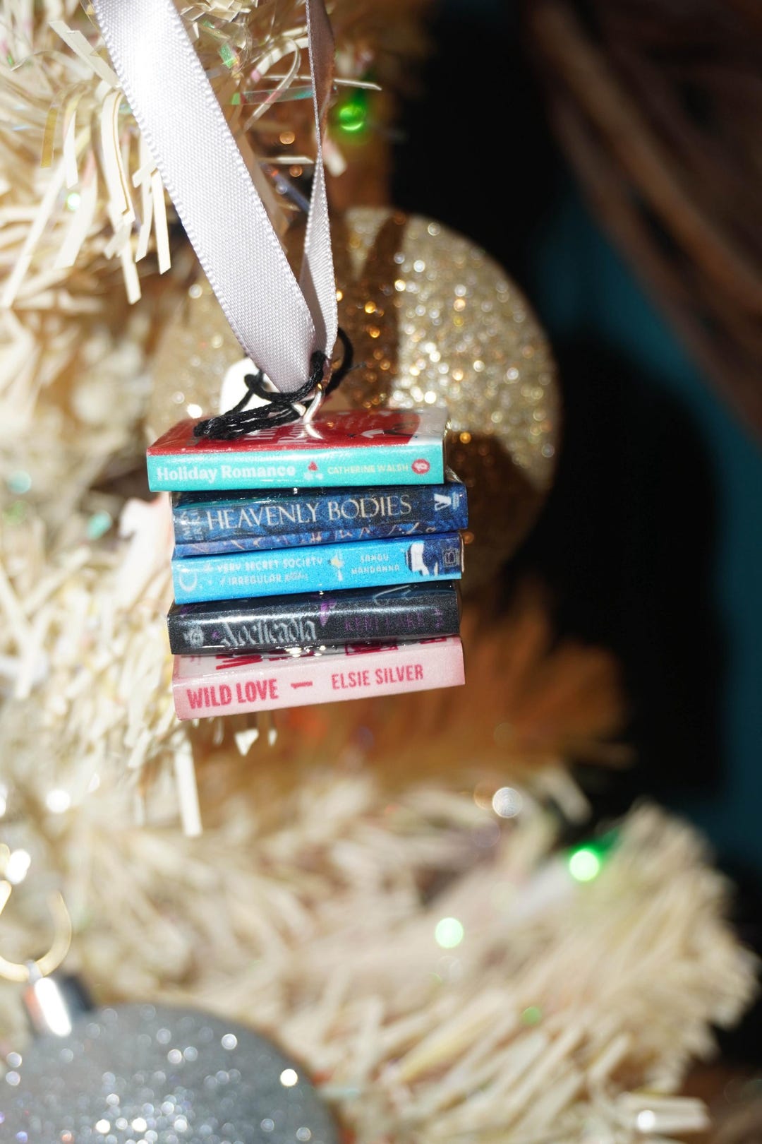 Custom Mini Book Stack Ornament | Personalized Reader Memory | Spring ...