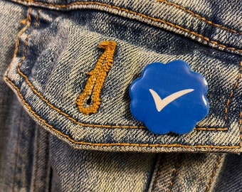 Verified Badge Pin | Novelty Accessory | Blue Check Mark | Social Media Influencer | Spring Summer Sale