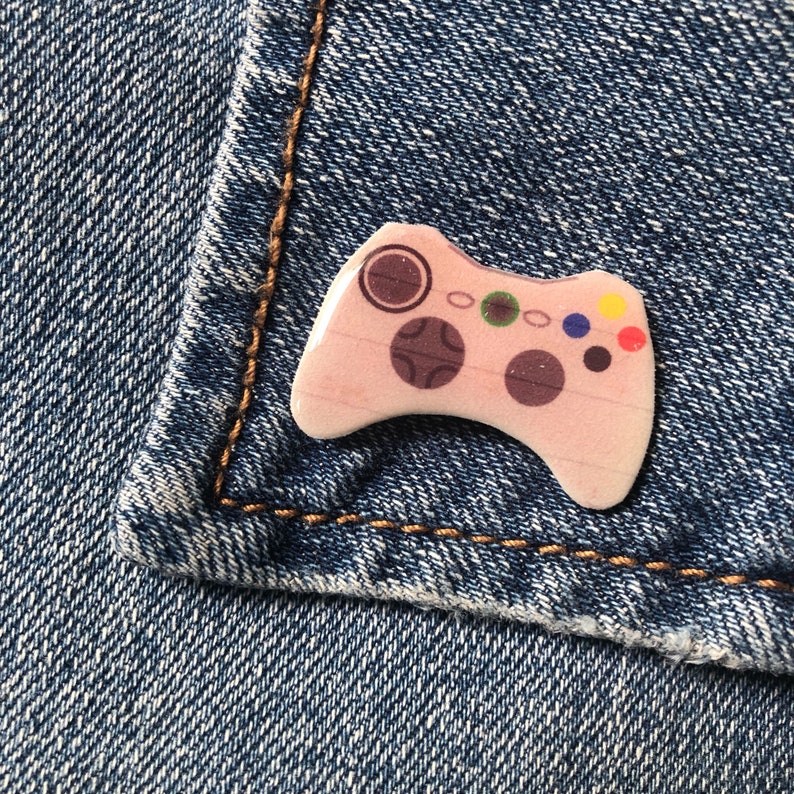 Video Game Controller Pin | Retro Vintage Systems | Novelty Accessory | Spring Summer Sale XBOX