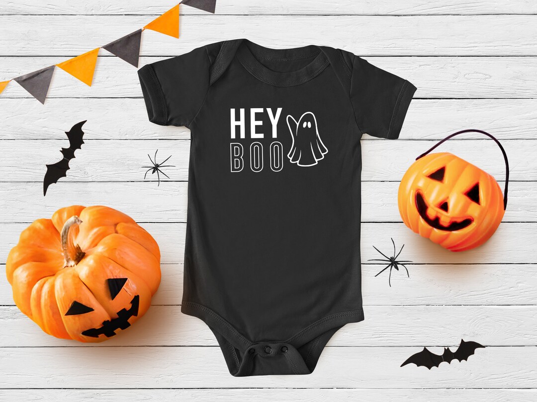 Hey Boo Outfit (infant) | Unisex Graphic One Piece | Spooky Ghost ...