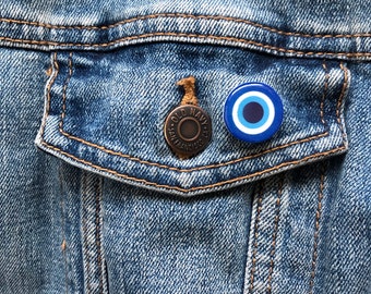 Evil Eye Pin | Spiritual | Blue White Black | Talisman Protector | Jewelry Accessory Lapel | Gifts for Her Him | Spring Summer