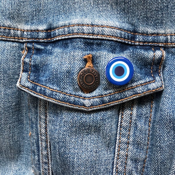 Evil Eye Pin | Spiritual | Blue White Black | Talisman Protector | Jewelry Accessory Lapel | Gifts for Her Him | Mother's Day