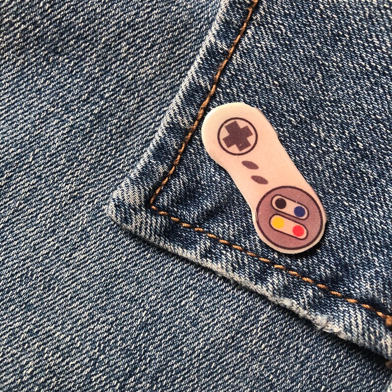 Video Game Controller Pin | Retro Vintage Systems | Novelty Accessory | Spring Summer Sale Nintendo