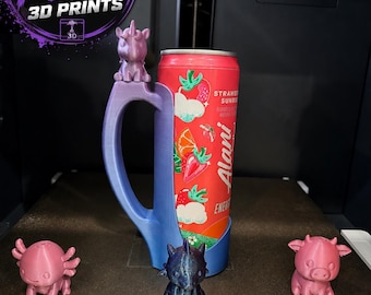 Skinny Can Holder with Handle | 12oz Energy Drink Cooler, Anti-Tip Design