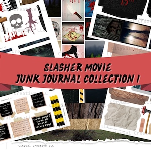 Slasher Movie Junk Journal Collection I, Halloween Junk Journal, modernes Junk Journal, Journal Kit, printable Journal, digitales Journal