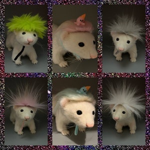 Perruques pour furets ou petits animaux similaires.