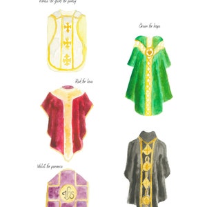 Traditional Catholic Vestment Colors Printable