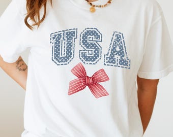 USA shirt, Summer BBQ t-shirt, Red White and Blue, America Tee, Comfort Colors® Women's 4th of July, Fourth of July Shirt T-Shirt, 1776 Tee