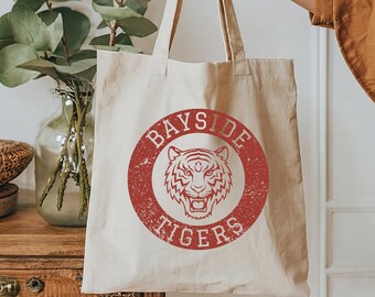 Bayside Tigers Tote Bag, Zack Morris Tote, Bayside High School, 90's Fashion, Throwback TV, Fun 90's Apparel