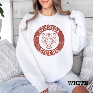 Bayside tiger throwback sweatshirt in white