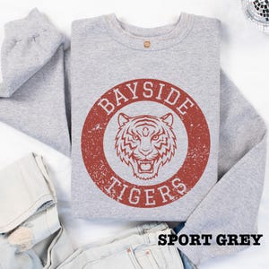 Bayside tiger throwback sweatshirt in sport grey