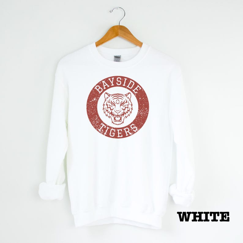 Bayside tiger throwback sweatshirt in white