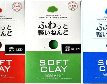Set of 3 Soft Daiso Clay (Red, Green, & Blue), Perfect for making slime, Fast Shipping
