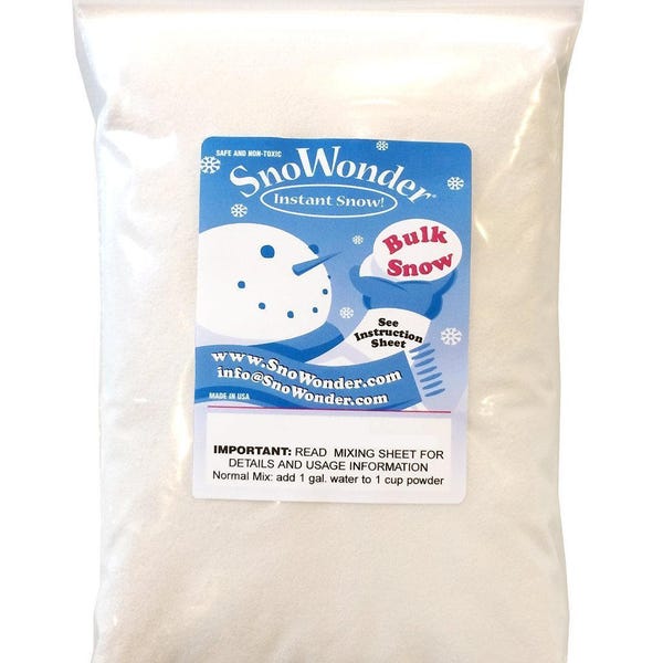 25 Gallons of Instant Snow Artificial Snow - Mix Makes 25 Gallons of Fake Snow - Perfect for making slime!, FAST SHIPPING!