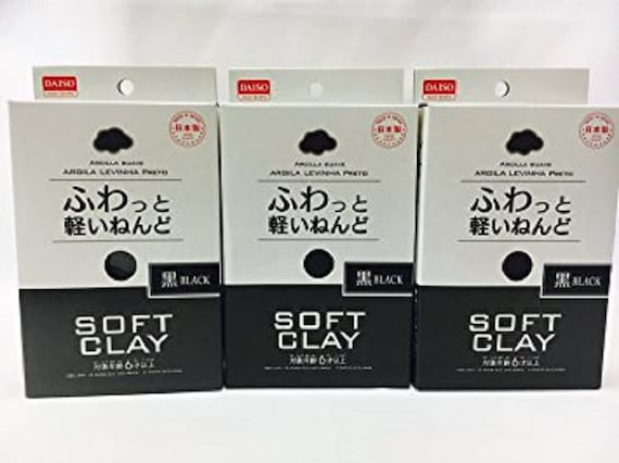 DAISO Soft Clay BLACK  2packs set butter slime super soft arcilla 