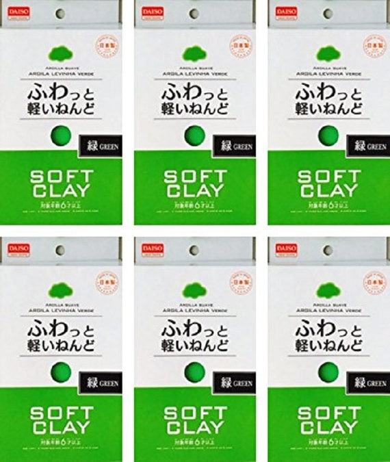 Set of 6 Green Soft Daiso Clay, Perfect for Making Slime, Fast