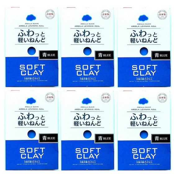 Set of 6 Blue Soft Daiso Clay, Perfect for Making Slime, Fast Shipping 