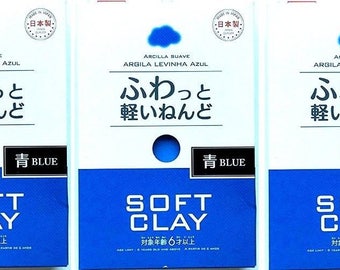 Set of 3 Blue Soft Daiso Clay, Perfect for making slime, Fast Shipping