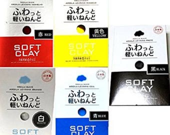Set of 5 Soft Daiso Clay, (Red, Yellow, Blue, White, Black), Perfect for making slime, Fast Shipping