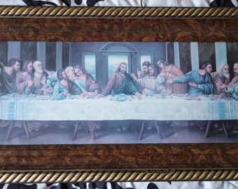 Vintage Framed The Last Supper Vintage Framed Religious Jesus Christ Disciples Last Supper