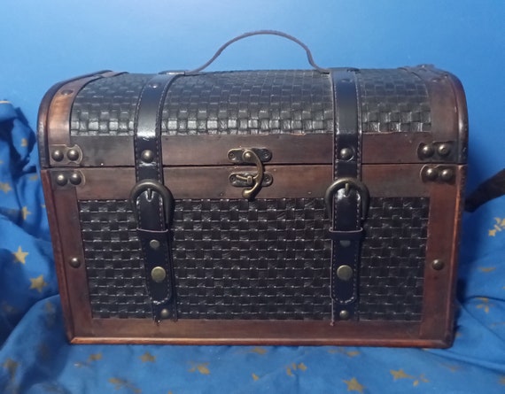 Vintage Wooden Train Case Leather Wood Trunk Train Case Prop - Etsy